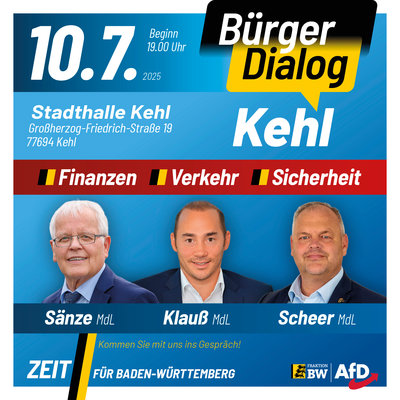 Event-Flyer Bürgerdialog in der Stadthalle Kehl